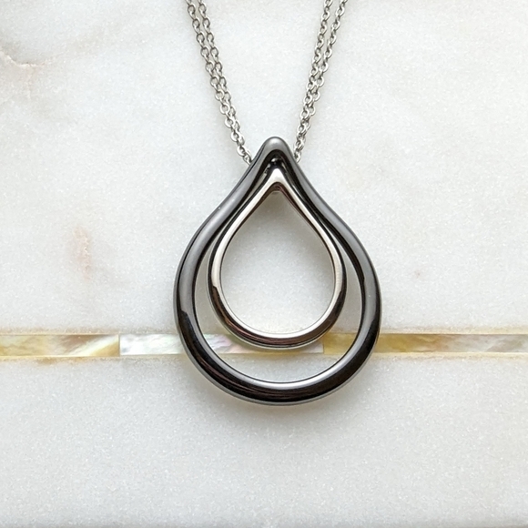 Double teardrop necklace - Picture 1 of 2